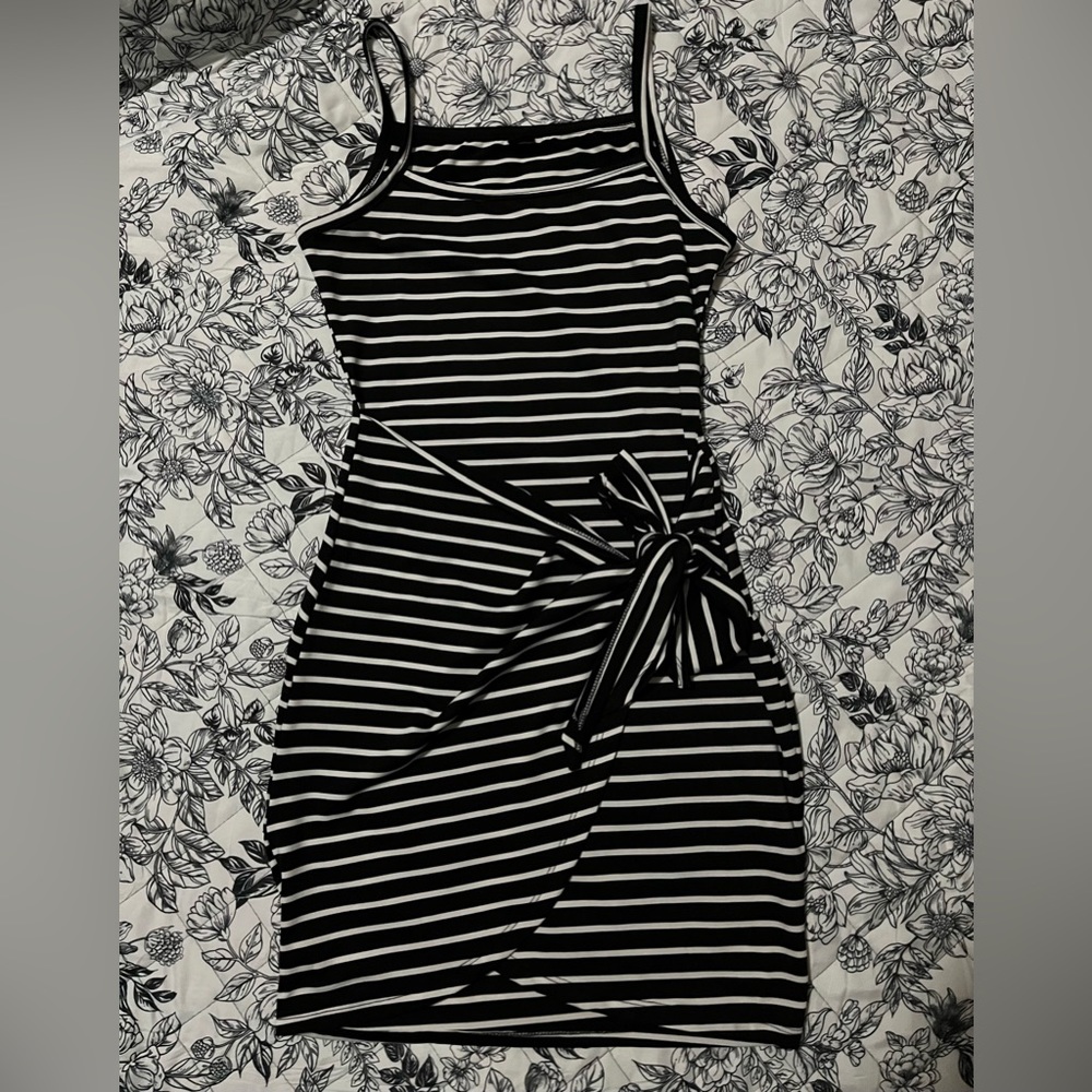 Black and white stripe dress